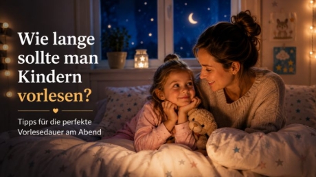 Mutter mit Tochter vor dem Einschlafen